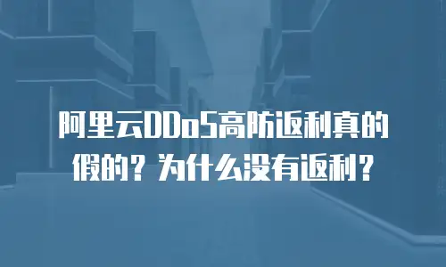 阿里云DDoS高防返利真的假的？为什么没有返利？