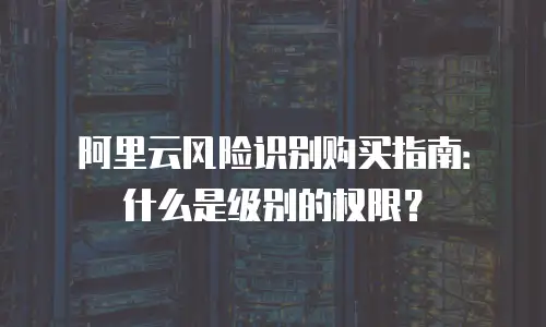 阿里云风险识别购买指南：什么是级别的权限？