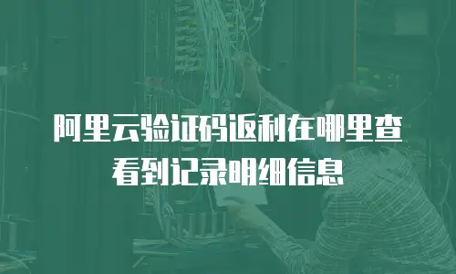 阿里云验证码返利在哪里查看到记录明细信息