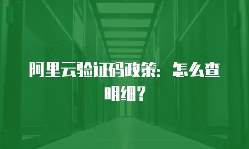 阿里云验证码政策：怎么查明细？