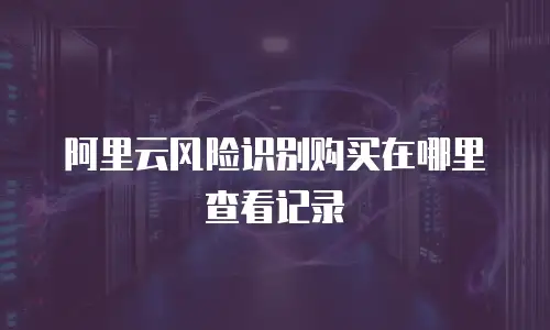 阿里云风险识别购买在哪里查看记录