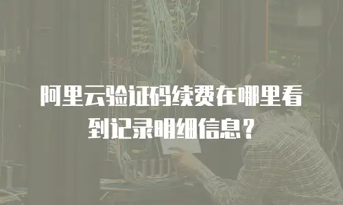 阿里云验证码续费在哪里看到记录明细信息？