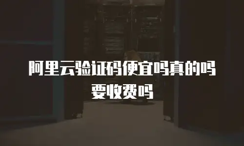阿里云验证码便宜吗真的吗要收费吗