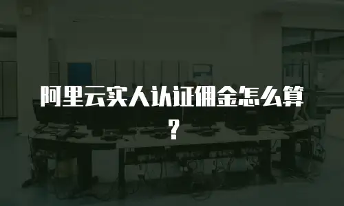 阿里云实人认证佣金怎么算？