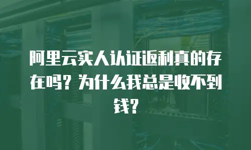 阿里云实人认证返利真的存在吗？为什么我总是收不到钱？