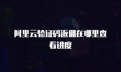 阿里云验证码返佣在哪里查看进度