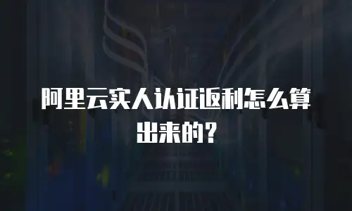 阿里云实人认证返利怎么算出来的？