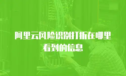 阿里云风险识别打折在哪里看到的信息