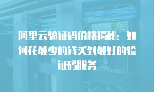 阿里云验证码价格揭秘：如何花最少的钱买到最好的验证码服务