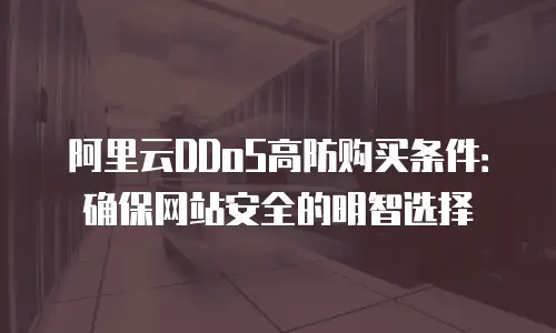 阿里云DDoS高防购买条件：确保网站安全的明智选择