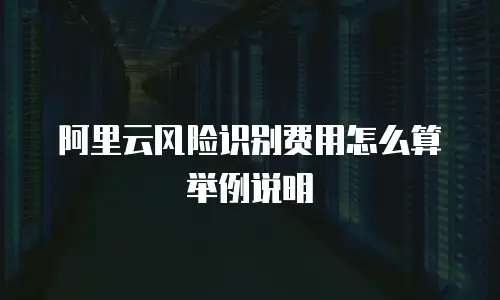 阿里云风险识别费用怎么算举例说明