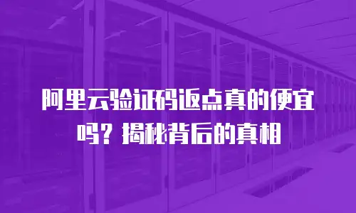 阿里云验证码返点真的便宜吗？揭秘背后的真相