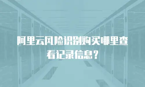 阿里云风险识别购买哪里查看记录信息？