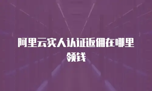 阿里云实人认证返佣在哪里领钱