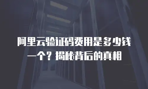 阿里云验证码费用是多少钱一个？揭秘背后的真相