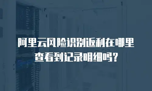 阿里云风险识别返利在哪里查看到记录明细吗？