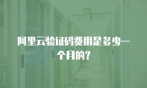 阿里云验证码费用是多少一个月的？