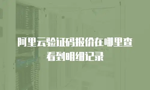 阿里云验证码报价在哪里查看到明细记录