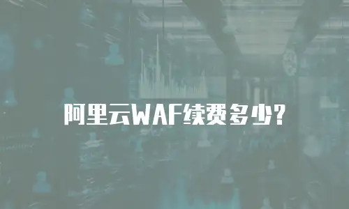 阿里云WAF续费多少？