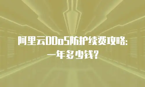 阿里云DDoS防护续费攻略：一年多少钱？