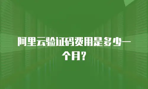 阿里云验证码费用是多少一个月？