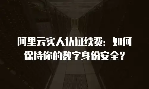 阿里云实人认证续费：如何保持你的数字身份安全？