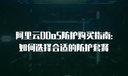阿里云DDoS防护购买指南：如何选择合适的防护套餐
