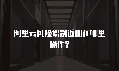 阿里云风险识别返佣在哪里操作？