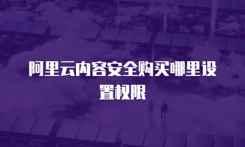 阿里云内容安全购买哪里设置权限