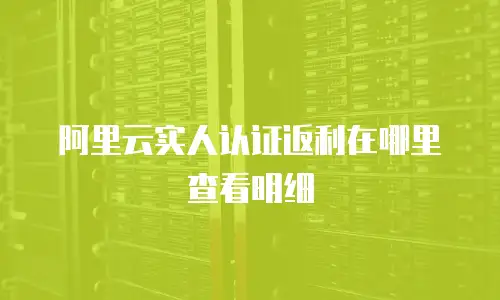 阿里云实人认证返利在哪里查看明细