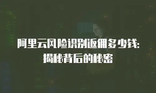 阿里云风险识别返佣多少钱：揭秘背后的秘密