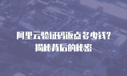 阿里云验证码返点多少钱？揭秘背后的秘密