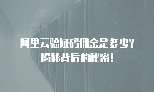 阿里云验证码佣金是多少？揭秘背后的秘密！