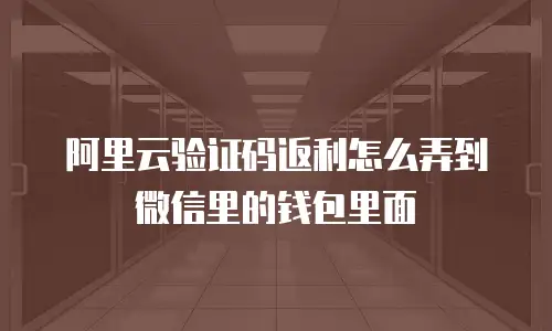 阿里云验证码返利怎么弄到微信里的钱包里面