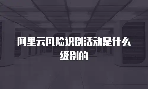 阿里云风险识别活动是什么级别的