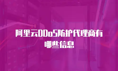 阿里云DDoS防护代理商有哪些信息