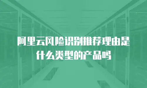阿里云风险识别推荐理由是什么类型的产品吗