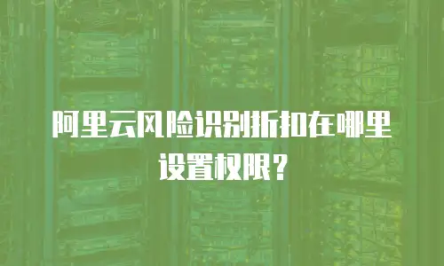 阿里云风险识别折扣在哪里设置权限？