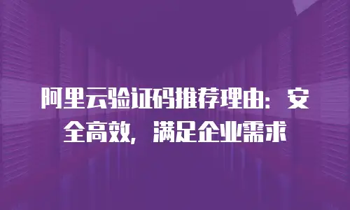 阿里云验证码推荐理由：安全高效，满足企业需求