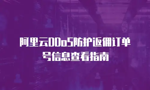 阿里云DDoS防护返佣订单号信息查看指南