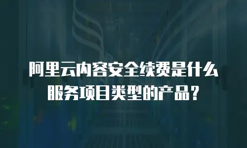 阿里云内容安全续费是什么服务项目类型的产品？