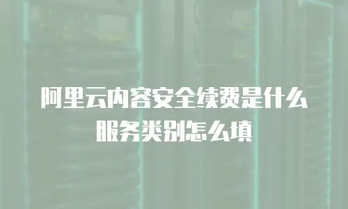 阿里云内容安全续费是什么服务类别怎么填
