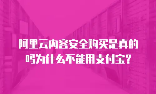 阿里云内容安全购买是真的吗为什么不能用支付宝？