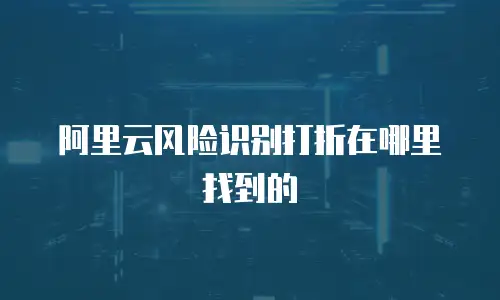 阿里云风险识别打折在哪里找到的