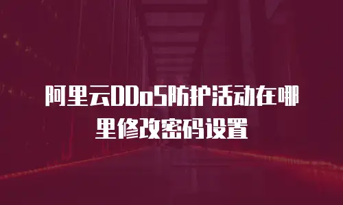 阿里云DDoS防护活动在哪里修改密码设置