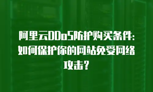 阿里云DDoS防护购买条件：如何保护你的网站免受网络攻击？