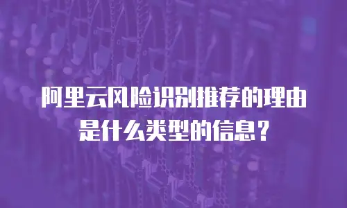 阿里云风险识别推荐的理由是什么类型的信息？