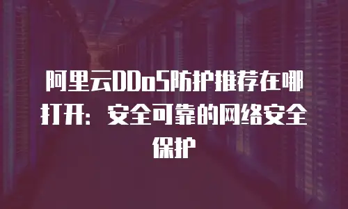 阿里云DDoS防护推荐在哪打开：安全可靠的网络安全保护