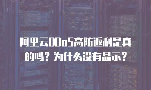 阿里云DDoS高防返利是真的吗？为什么没有显示？