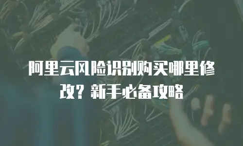 阿里云风险识别购买哪里修改？新手必备攻略